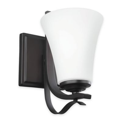 Buy Feiss Summerdale 1-Light Bath Wall Sconce in Oil-Rubbed Bronze with CFL Bulb from Bed Bath ...